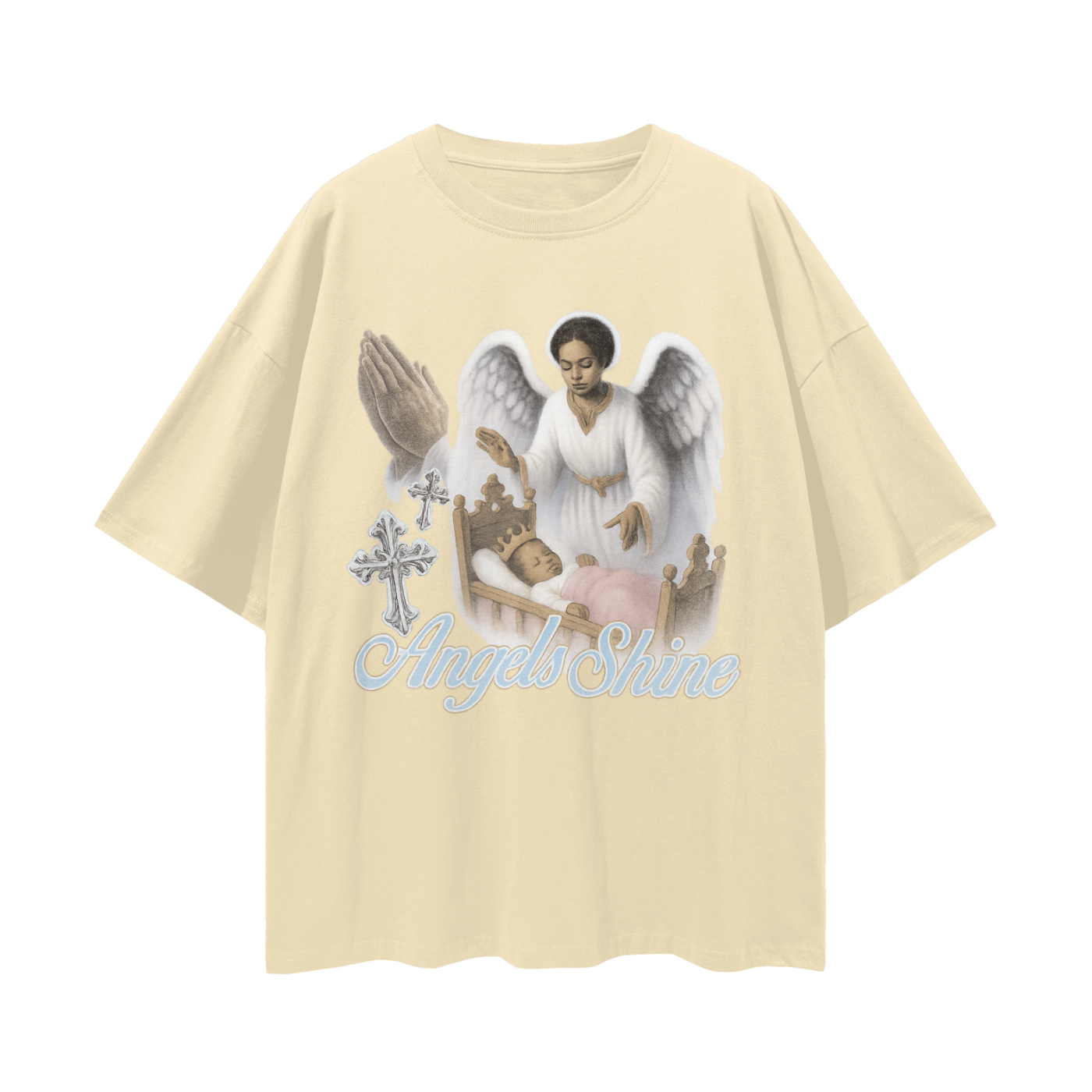 Religious Vintage/Y2K Angels Shine Oversized T Shirt