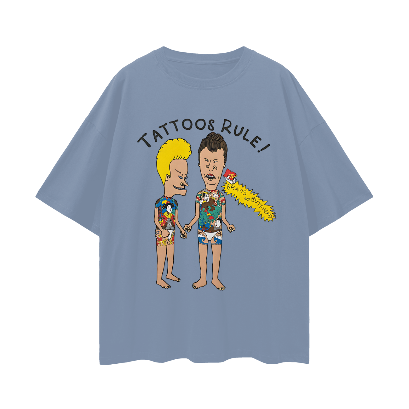 Beavis & Butthead Tattoos Rule 90s Vintage Like Graphic Oversized T Shirt