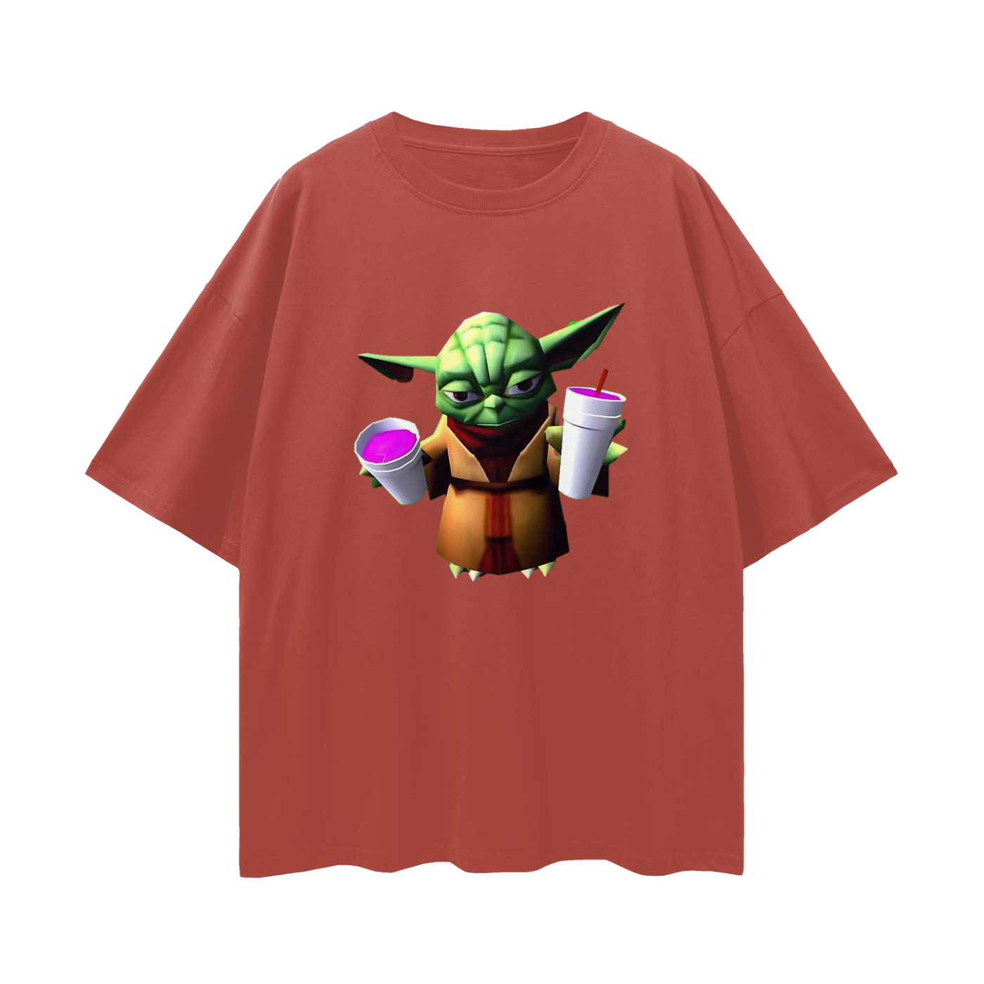 Funny Yoda Star Wars Double Cup Y2K Vintage Like Graphic Oversized T Shirt