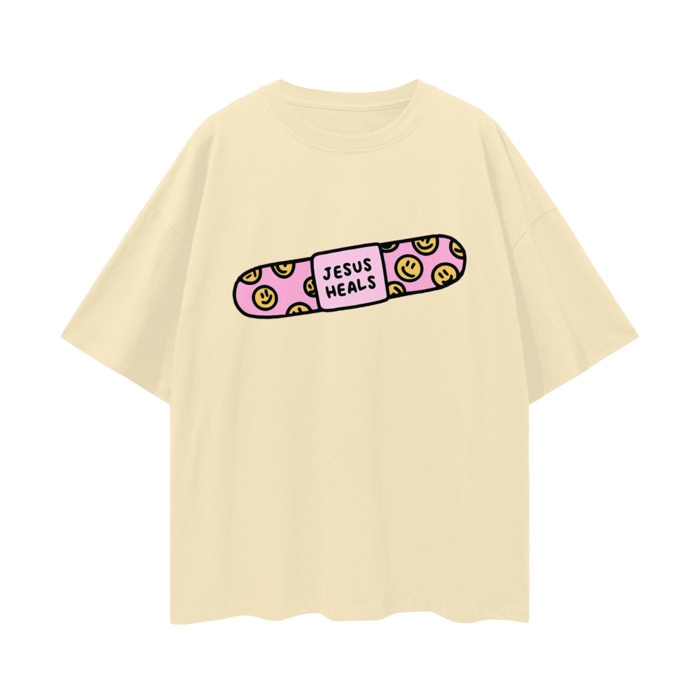 Religious Jesus Heals T Shirt Vintage Like Graphic Oversized T Shirt