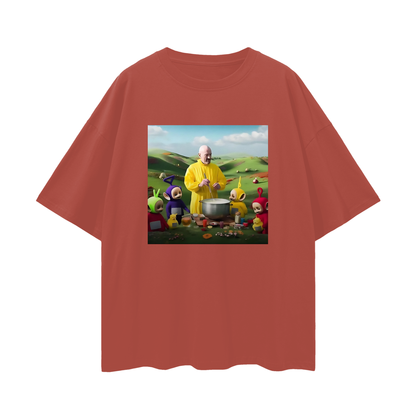 Funny Walter White Teletubbies Breaking Bad Graphic Oversized T Shirt