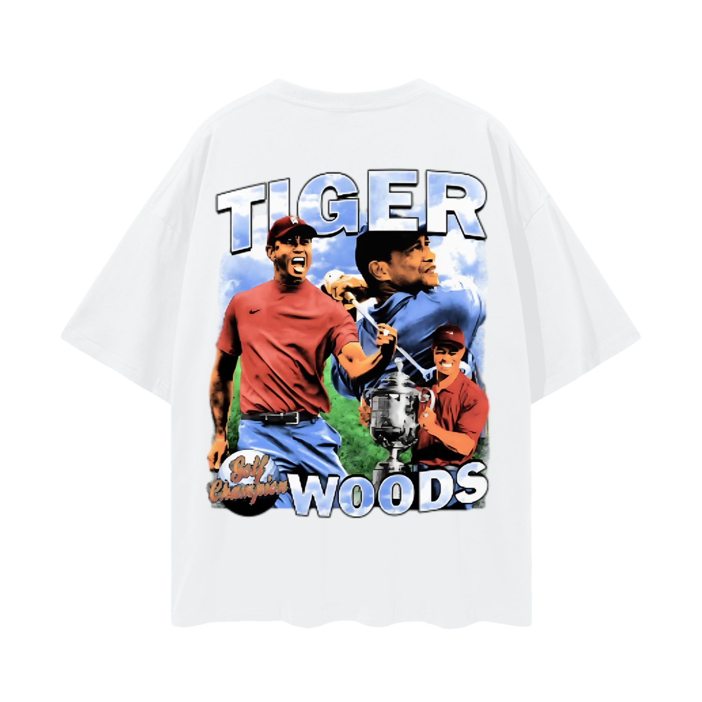 Vintage Like Tiger Woods Double Sides Graphic Oversized T Shirt