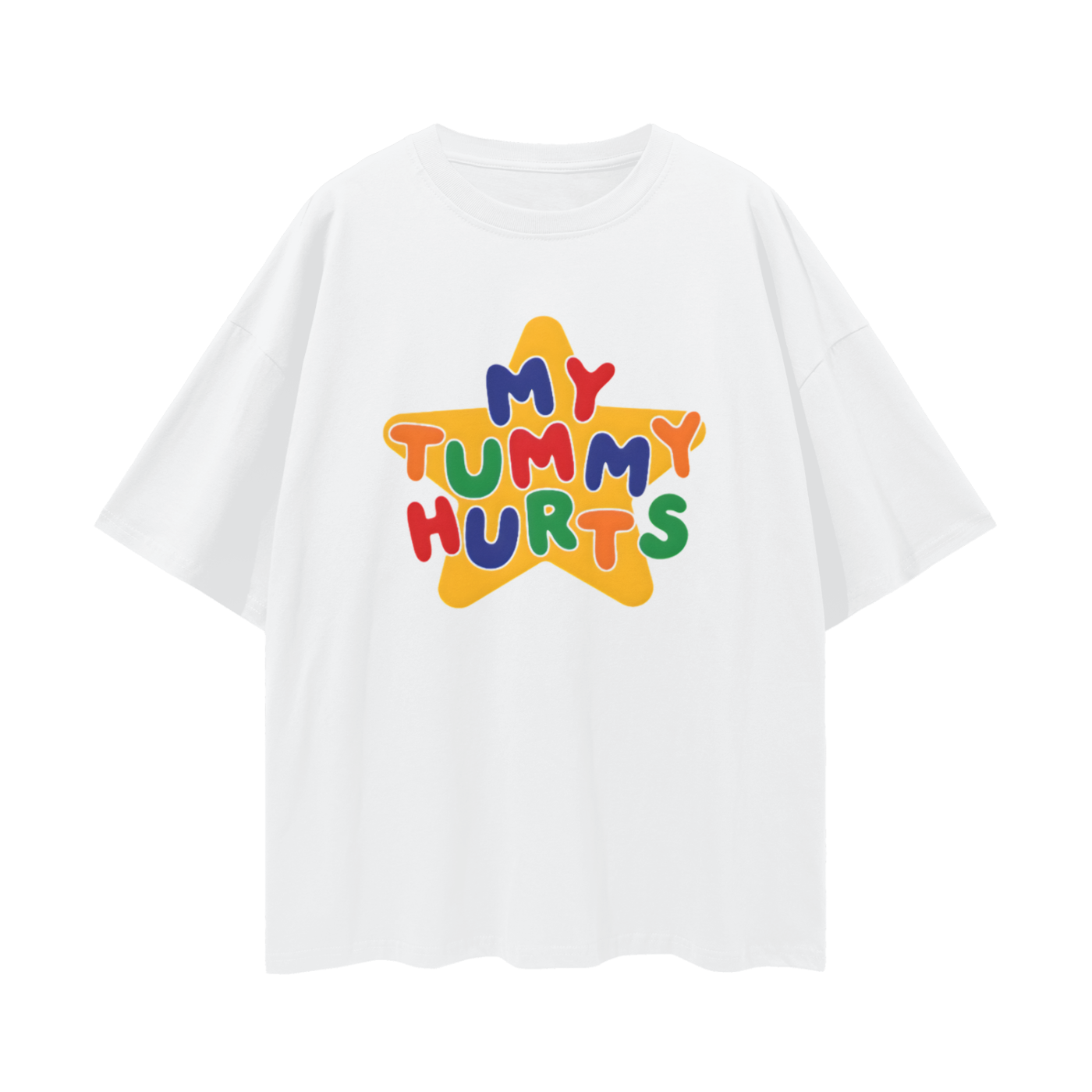 Funny My Tummy Hurts Star Vintage Y2K Graphic Oversized T Shirt