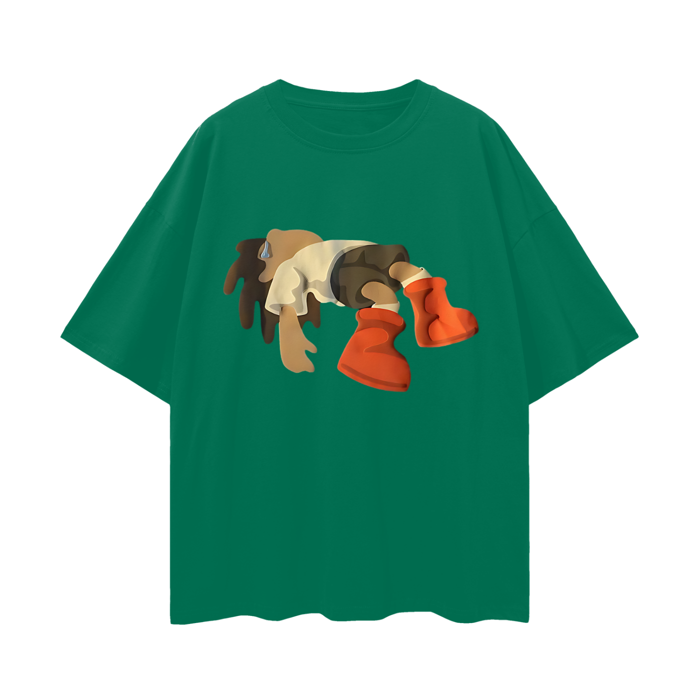 Vintage Like Falling Man Graphic Oversized T Shirt