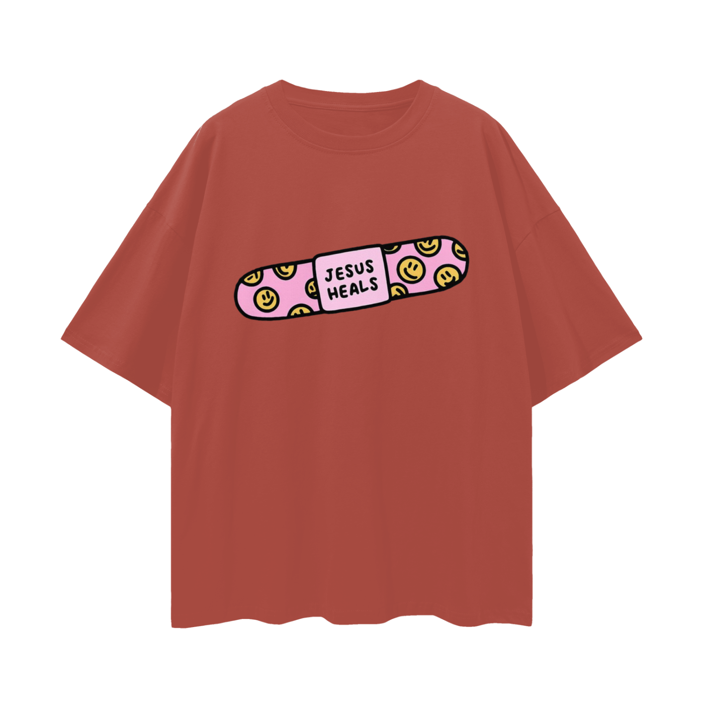 Religious Jesus Heals T Shirt Vintage Like Graphic Oversized T Shirt