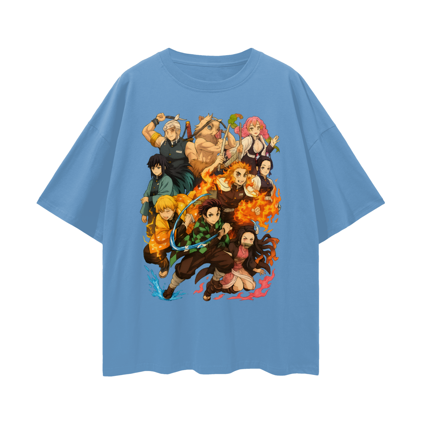 Vintage/Y2K Demon Slayer Anime All Characters Oversized T Shirt