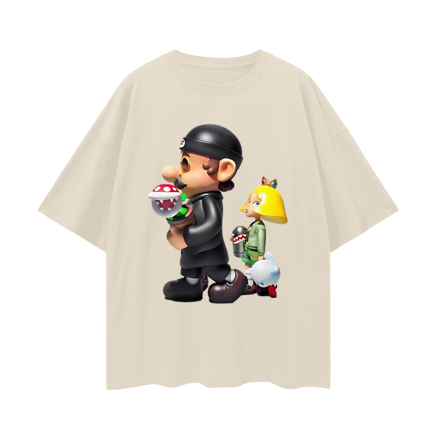 Vintage Like Super Mario Peach Leon Y2K Graphic Oversized T Shirt