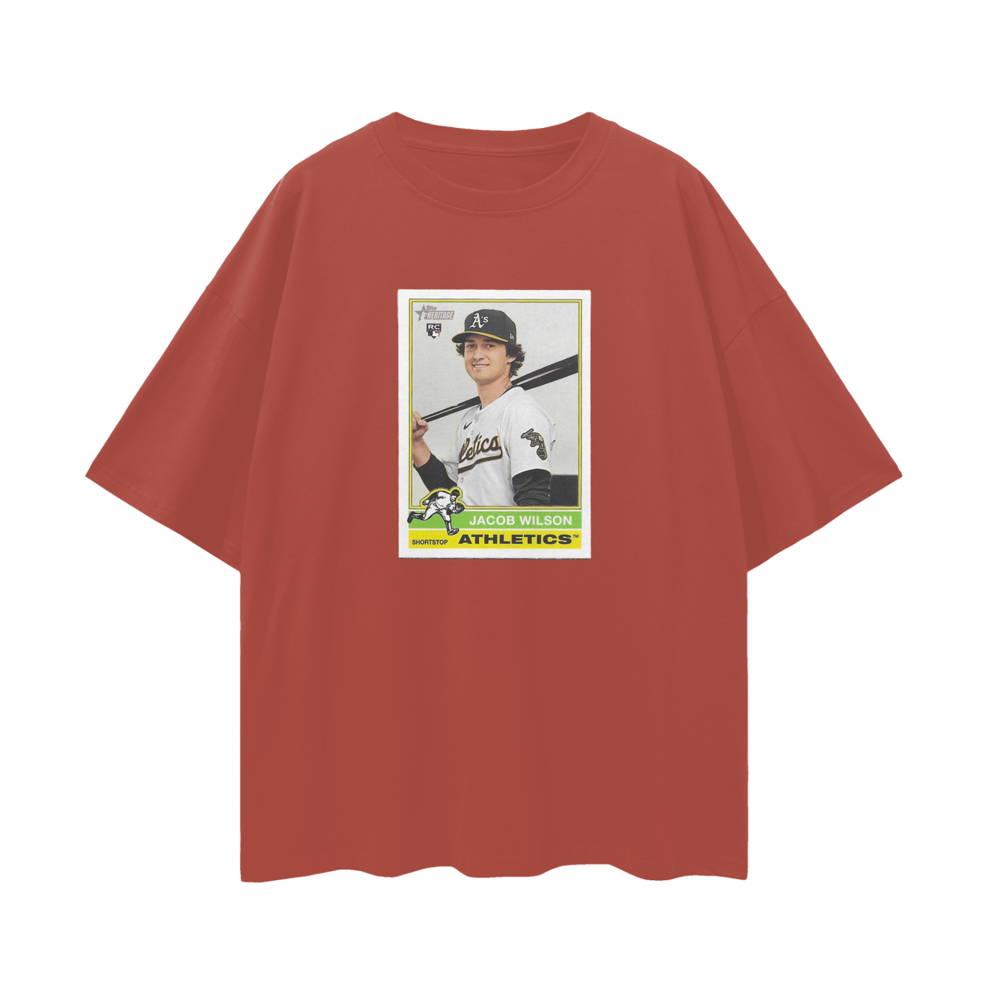 Jacob Wilson Athletics Rookie Card T Shirt Vintage Like Graphic Oversized T Shirt