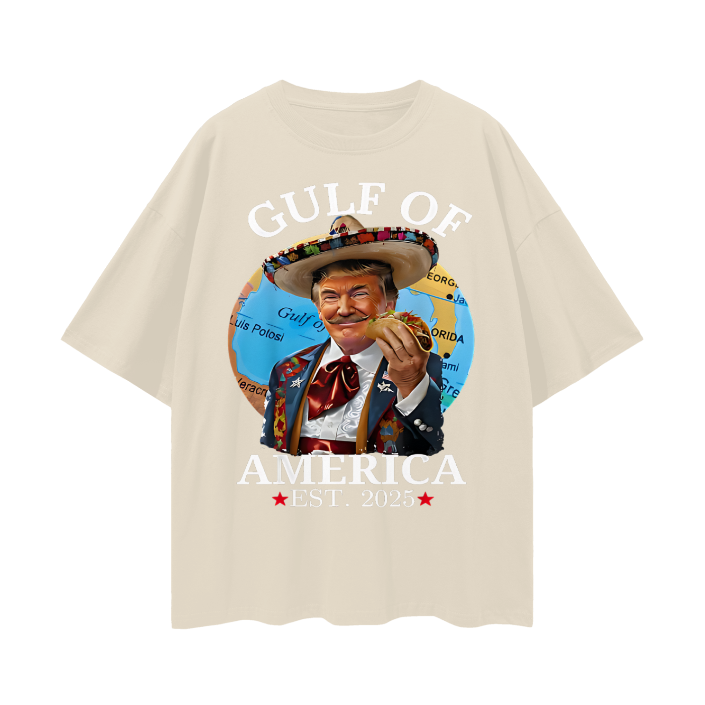 Funny Donald Trump Gulf Of America Graphic Oversized T Shirt
