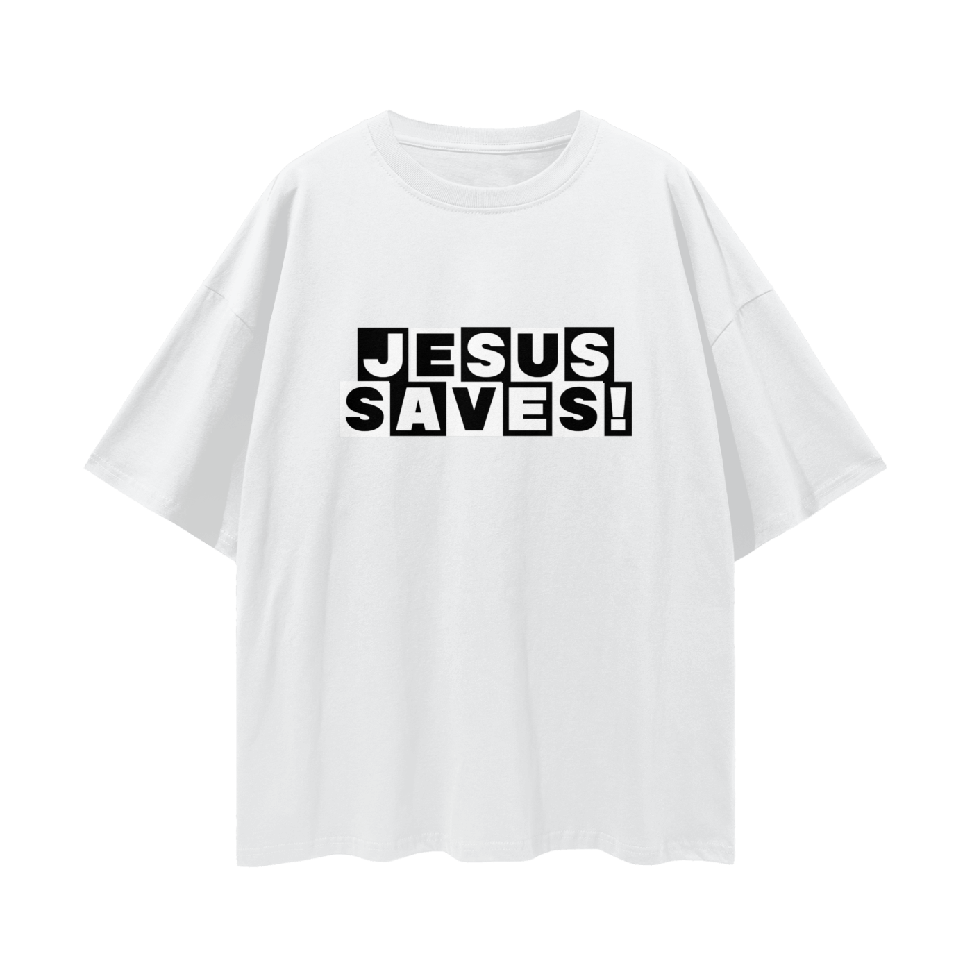Religious Jesus Saves Cartoon Network Like Graphic Oversized T Shirt
