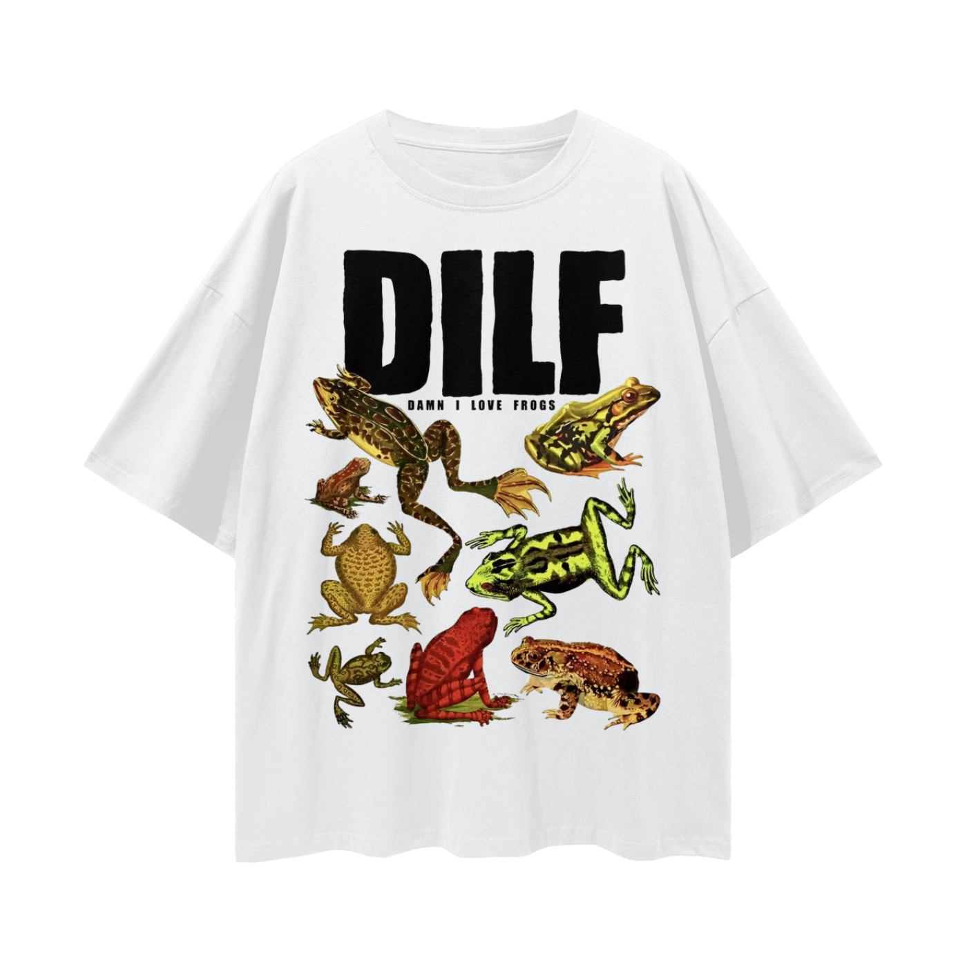 Vintage/Y2K Funny DILF Damn I Love Frogs Oversized T Shirt