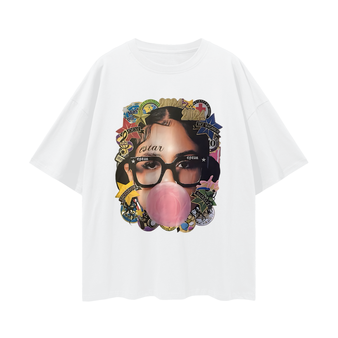 Vintage Like Big Face Y2K Graphic Oversized T Shirt