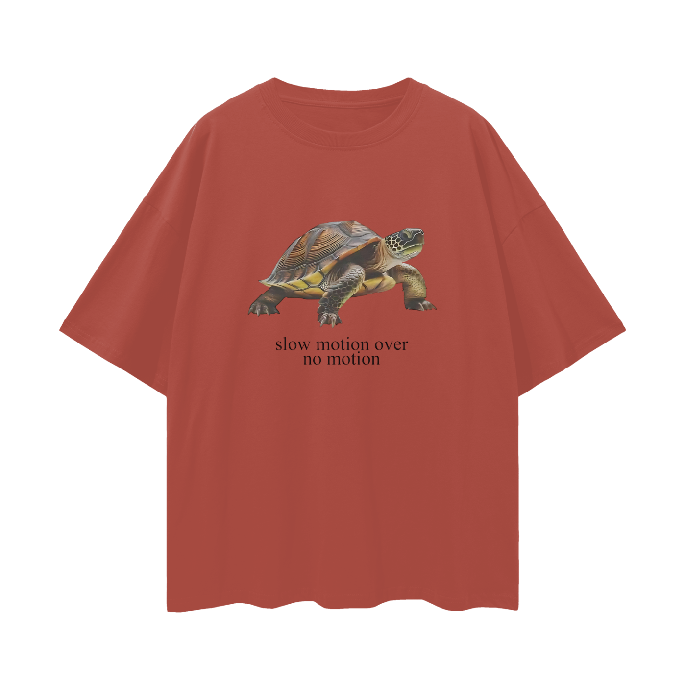 Funny Slow Motion Over No Motion Turtle Vintage Like Graphic Oversized T Shirt