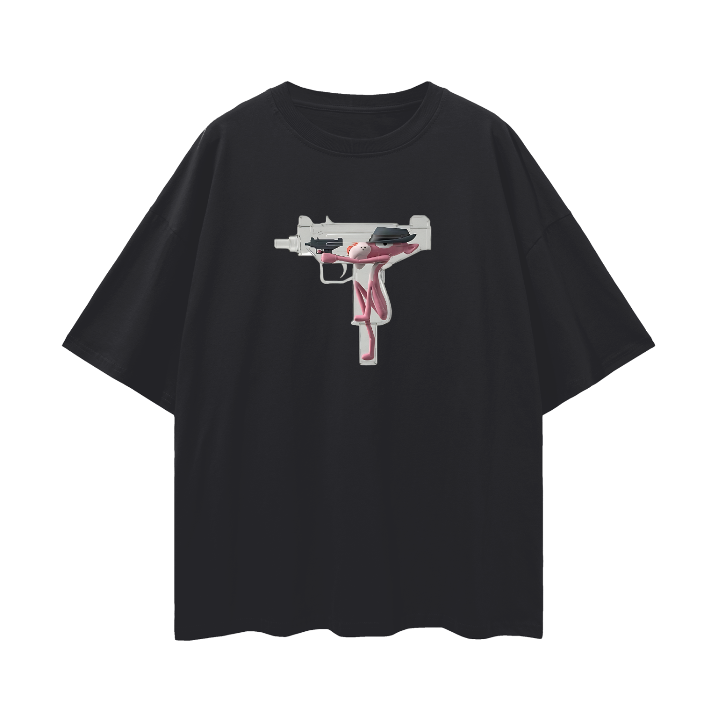 Vintage Like Pink Panther Uzi Oversized T Shirt