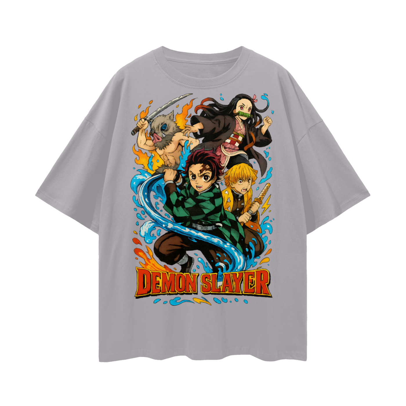 Vintage/Y2K Demon Slayer Anime All Characters Oversized T Shirt