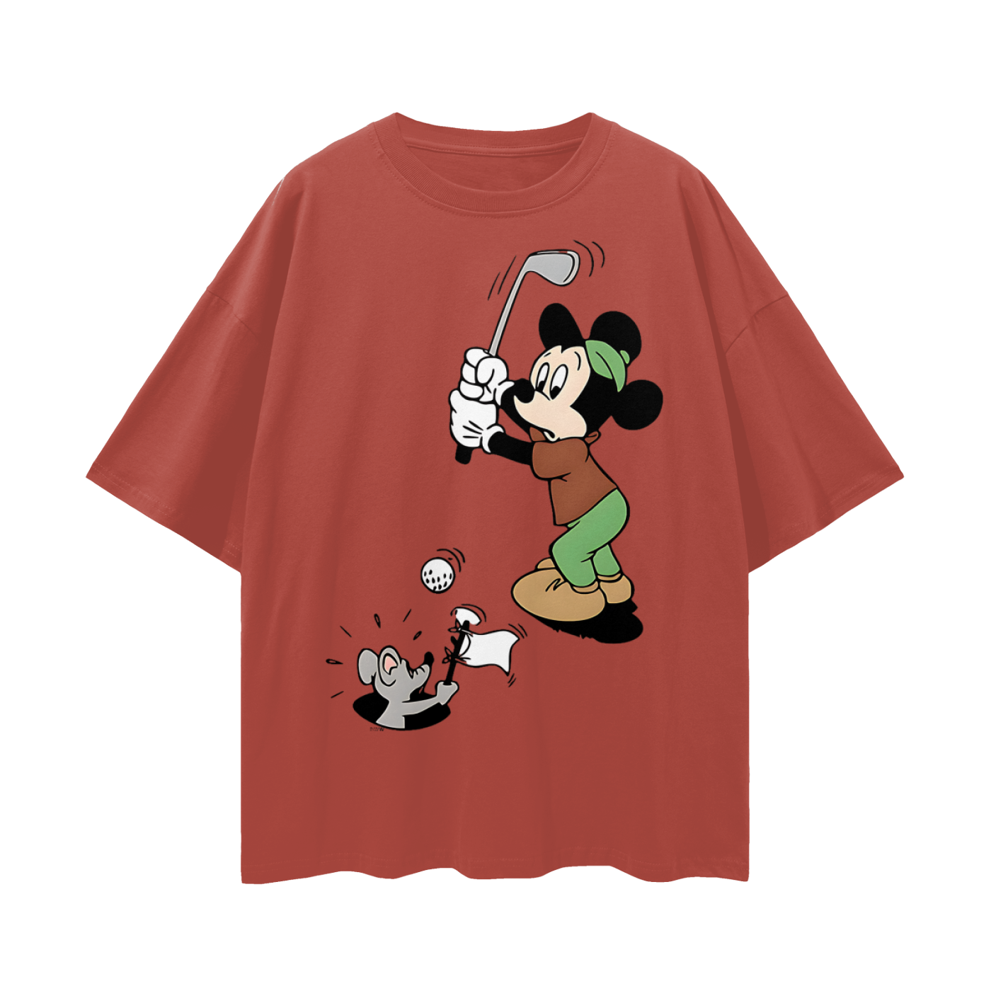 Mickey Mouse Golfing Vintage Like Graphic Oversized T Shirt