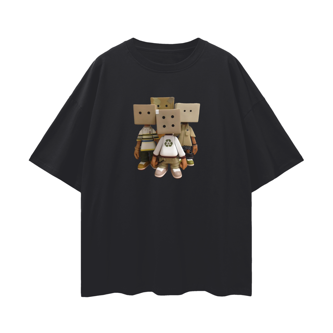 Vintage Like Box Head Michael Lau Designer Toys Y2K Graphic Oversized T Shirt