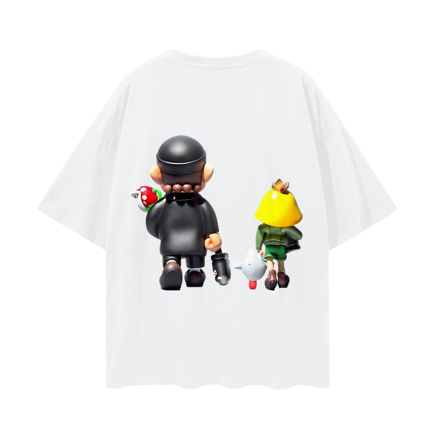 Vintage Like Super Mario Peach Leon Y2K Graphic Oversized T Shirt