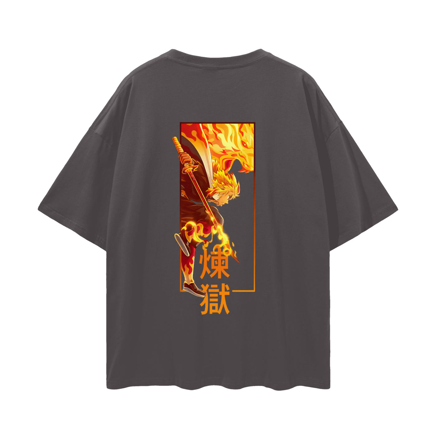Vintage/Y2K Demon Flamehashira Slayer Anime Oversized T Shirt