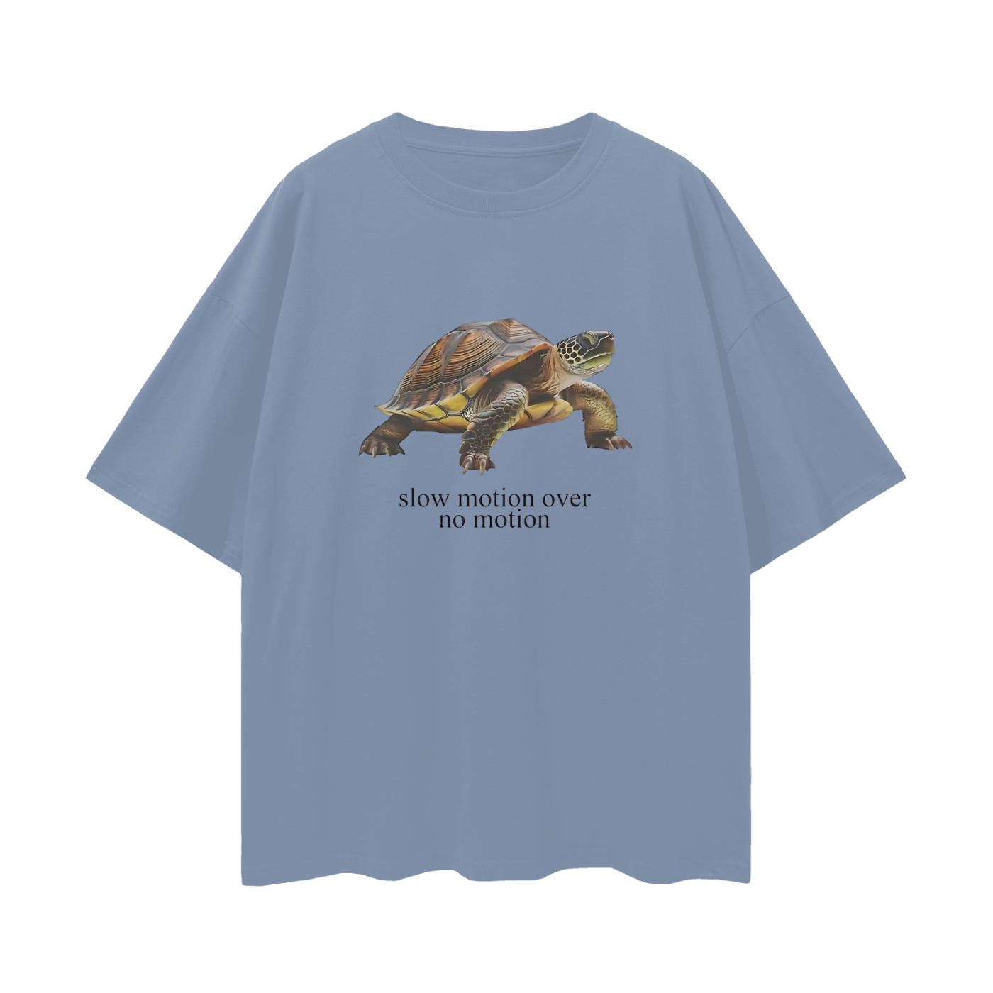 Funny Slow Motion Over No Motion Turtle Vintage Like Graphic Oversized T Shirt