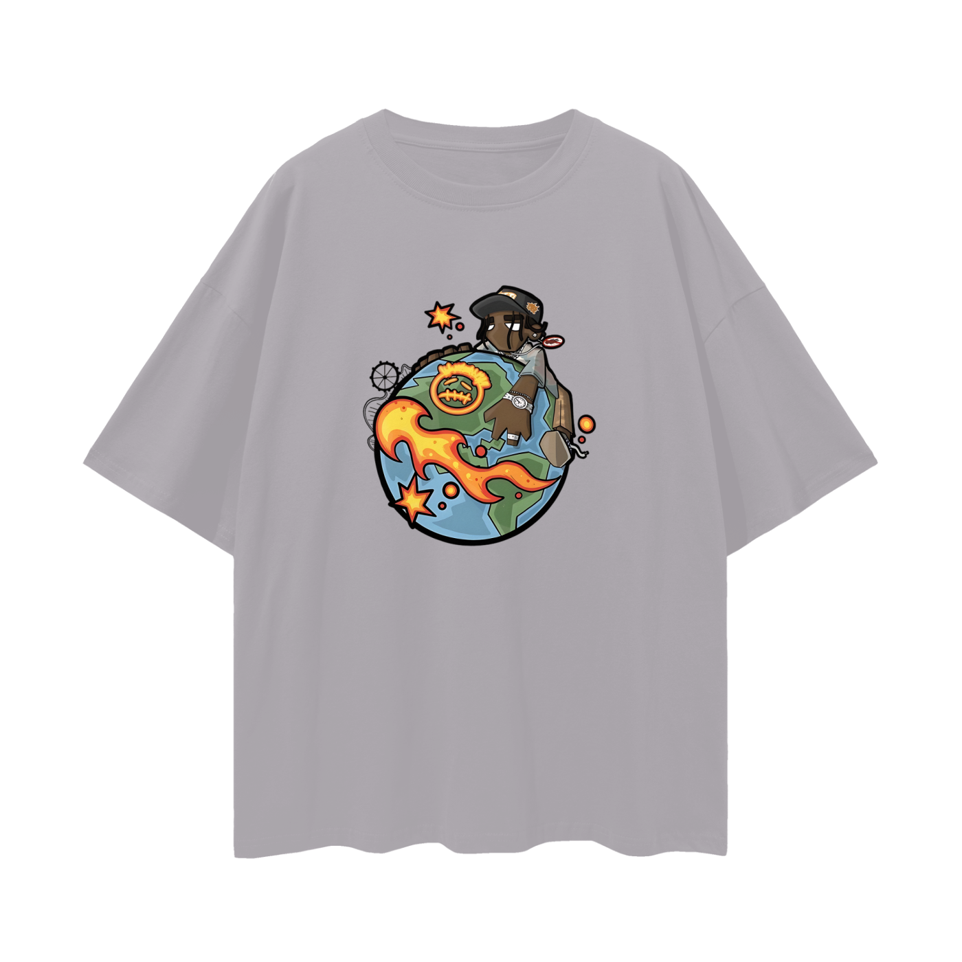 Travis Scott Cartoon World Like Graphic Oversized T Shirt