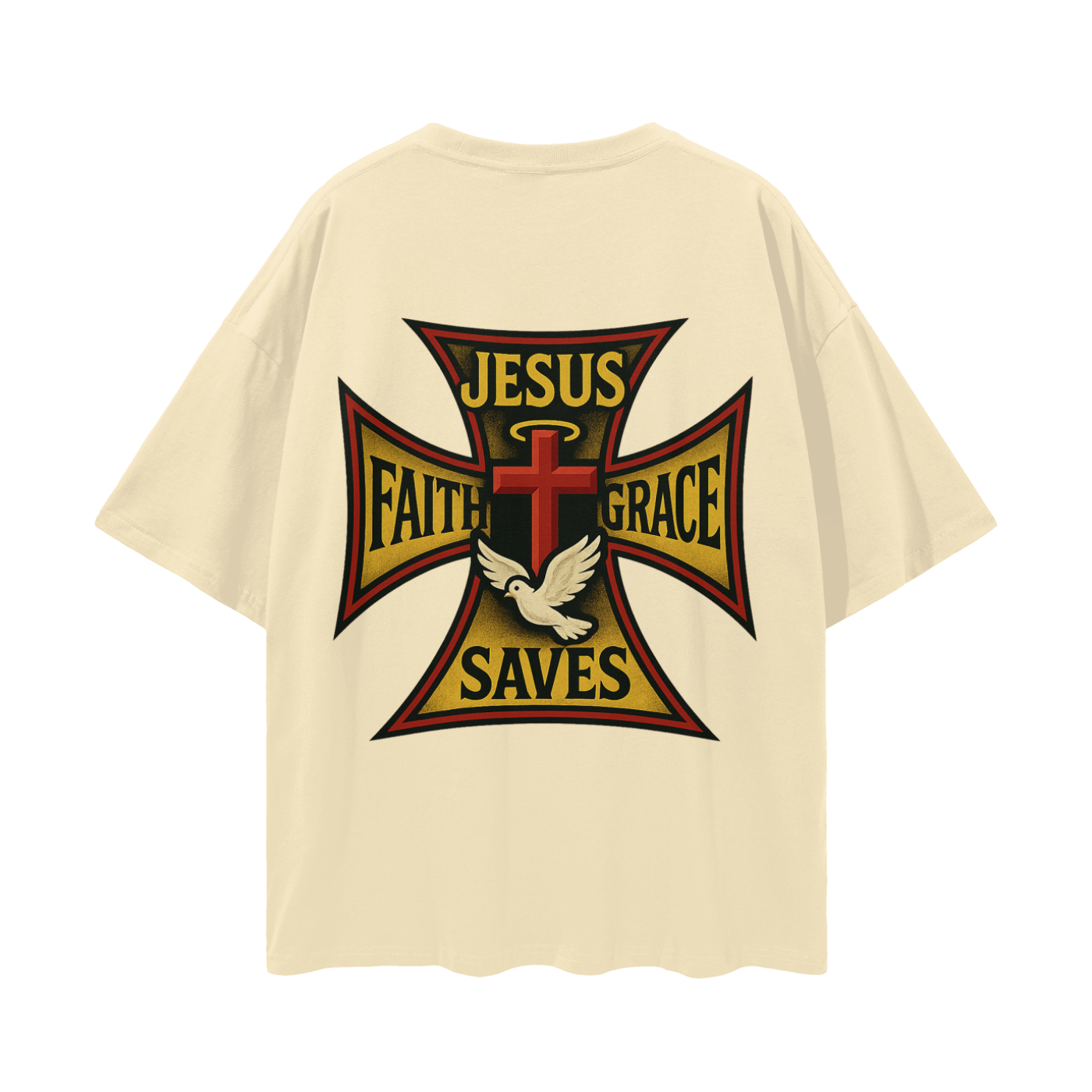 Religious Jesus Saves West Coast Choppers Like Graphic Oversized T Shirt
