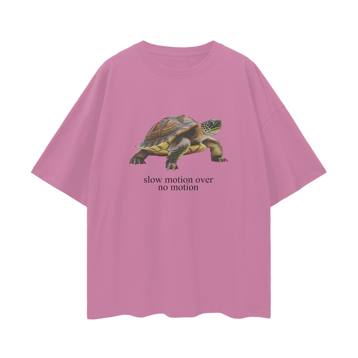 Funny Slow Motion Over No Motion Turtle Vintage Like Graphic Oversized T Shirt