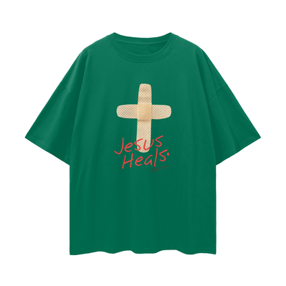 Religous Vintage/Y2K Jesus Heals Band Aid Oversized T Shirt