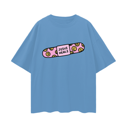 Religious Jesus Heals T Shirt Vintage Like Graphic Oversized T Shirt