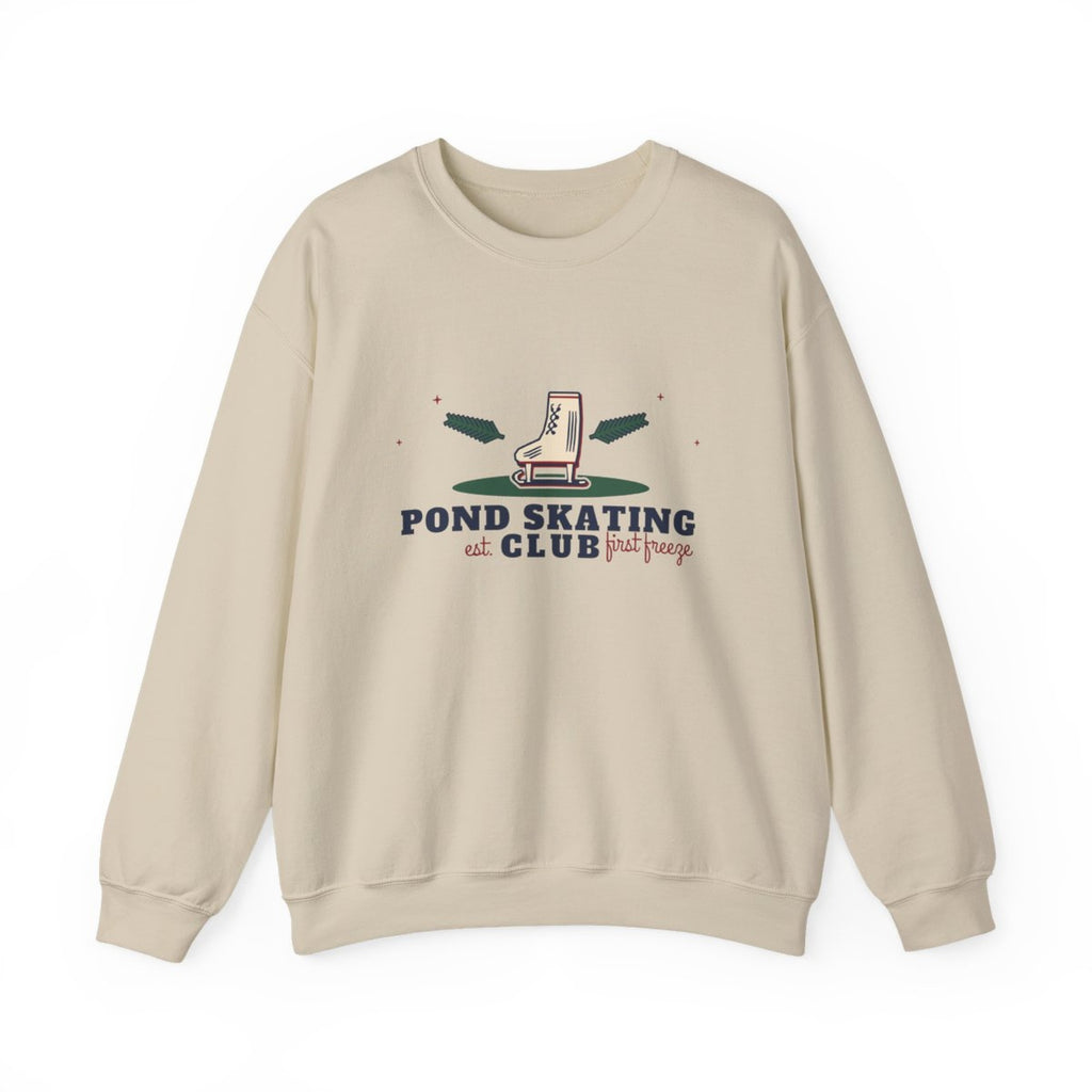 Pond Skating Club Vintage Ice Skate Crewneck Sweatshirt