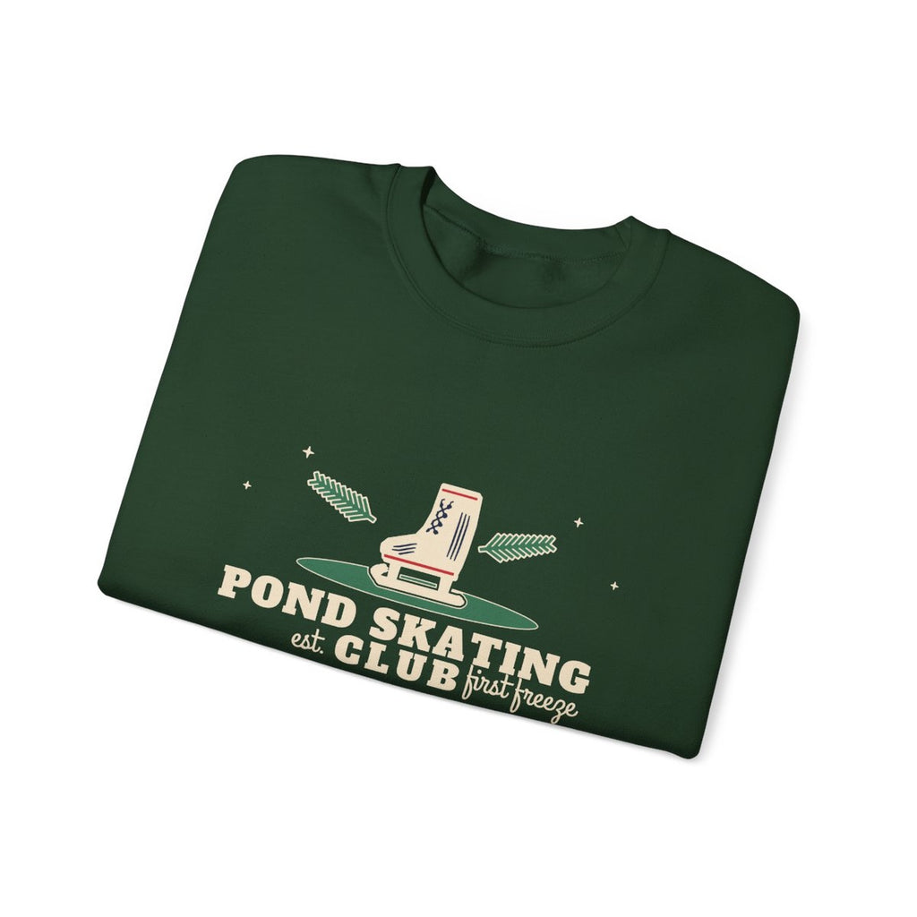 Pond Skating Club Vintage Ice Skate Crewneck Sweatshirt