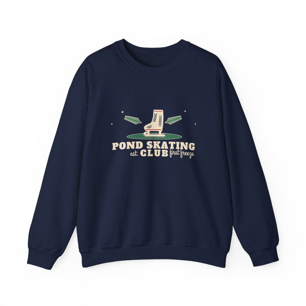 Pond Skating Club Vintage Ice Skate Crewneck Sweatshirt