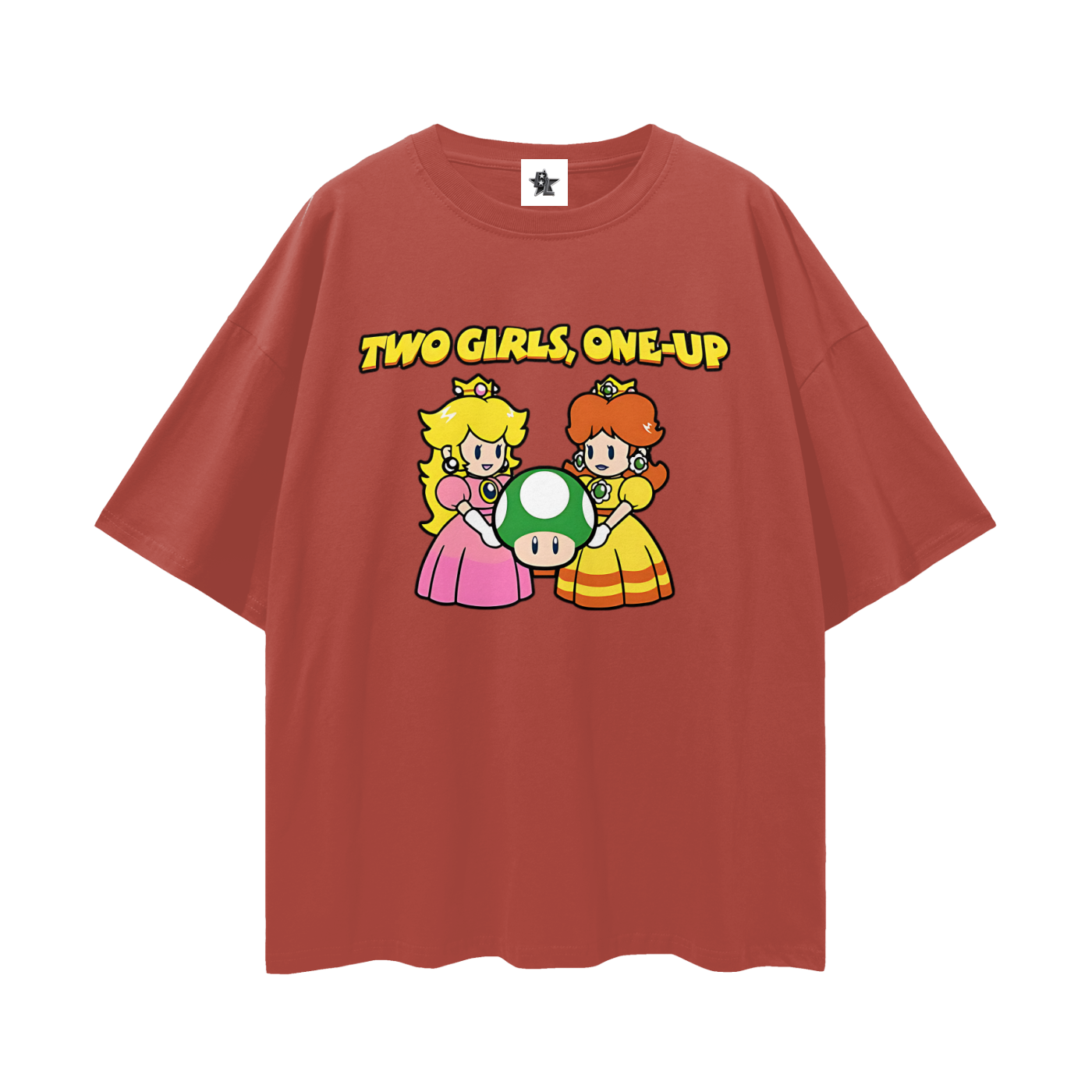 Funny Vintage/Y2K Two Girls One Up Oversized T Shirt