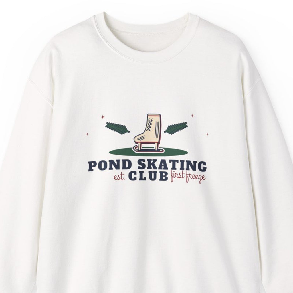 Pond Skating Club Vintage Ice Skate Crewneck Sweatshirt