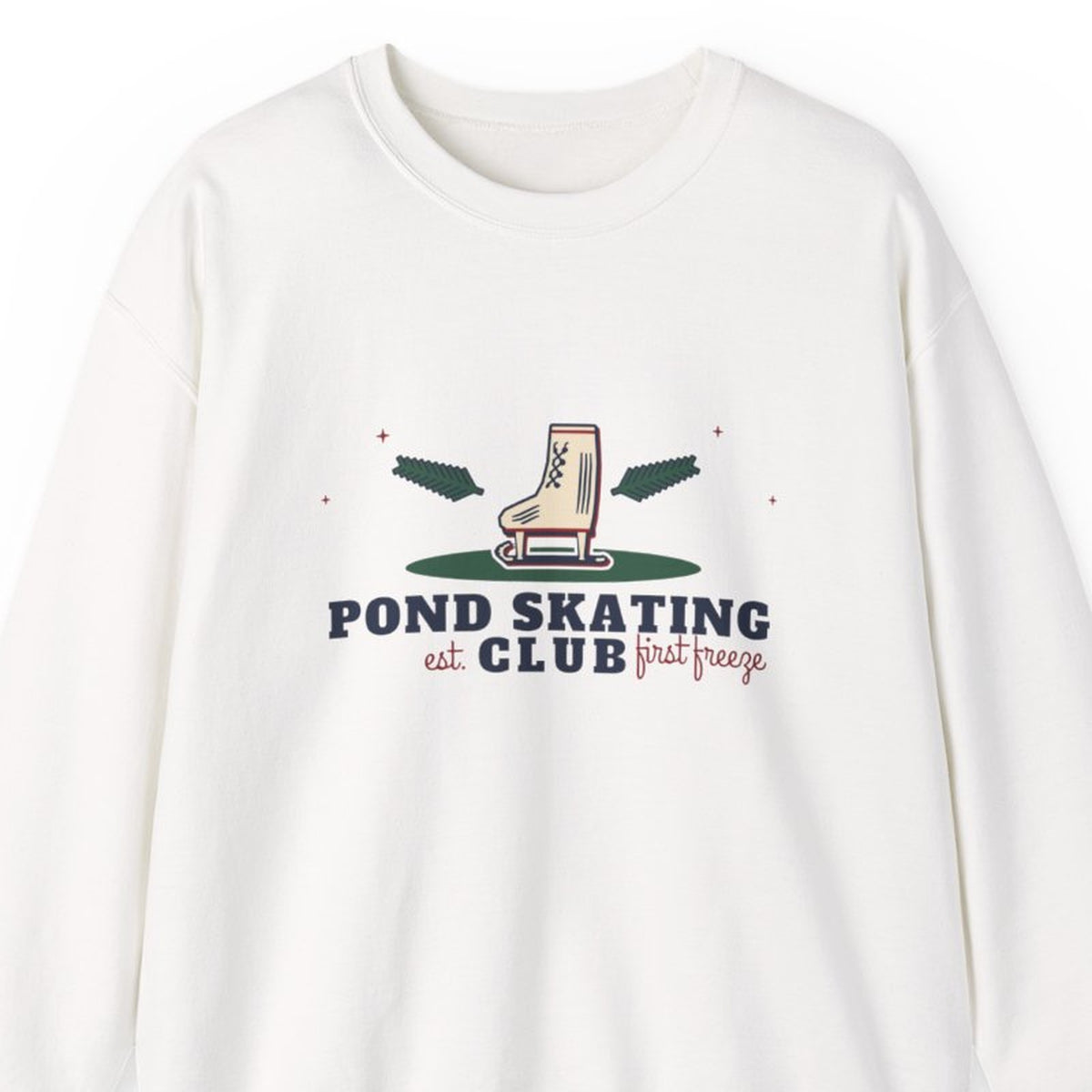 Pond Skating Club Vintage Ice Skate Crewneck Sweatshirt