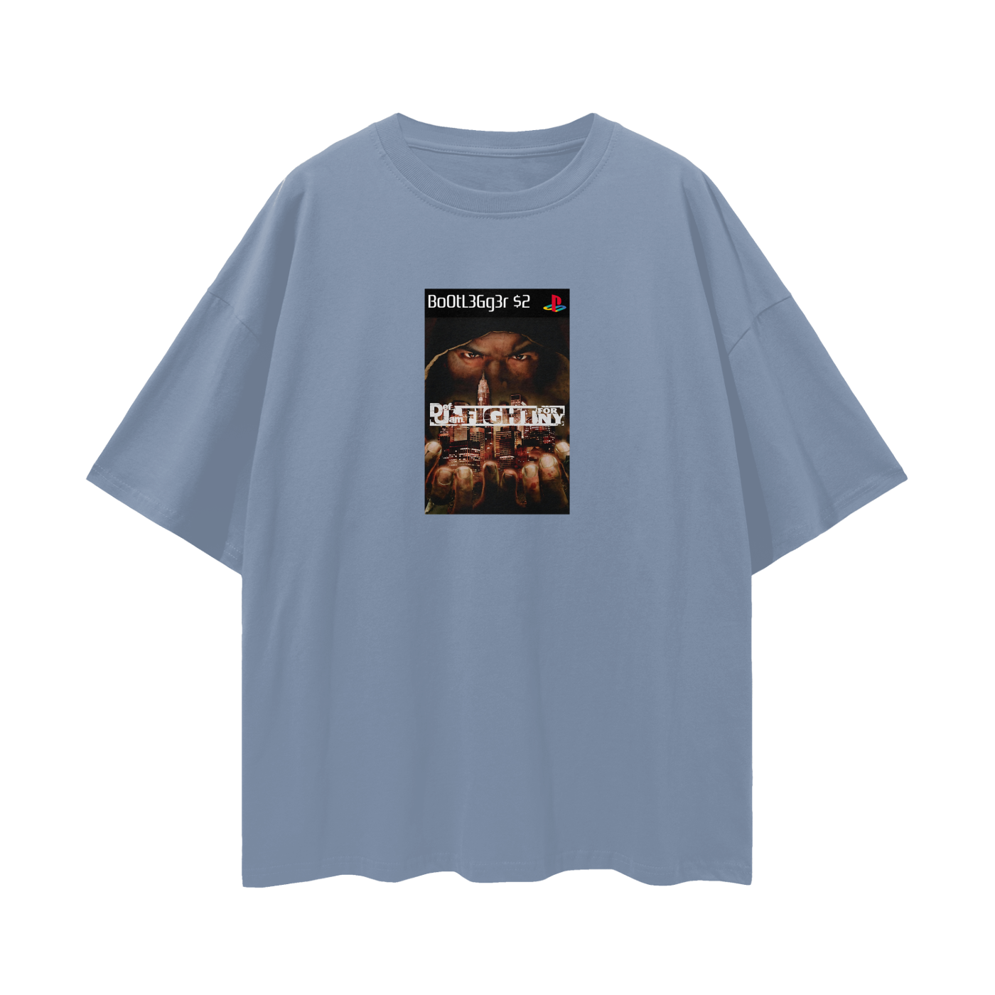 Play Station PS2 Def Jam Game Graphic Oversized T Shirt