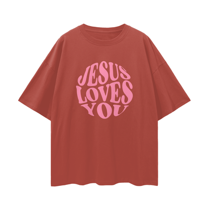 Religious Vintage/Y2K Jesus Loves You Oversized T Shirt