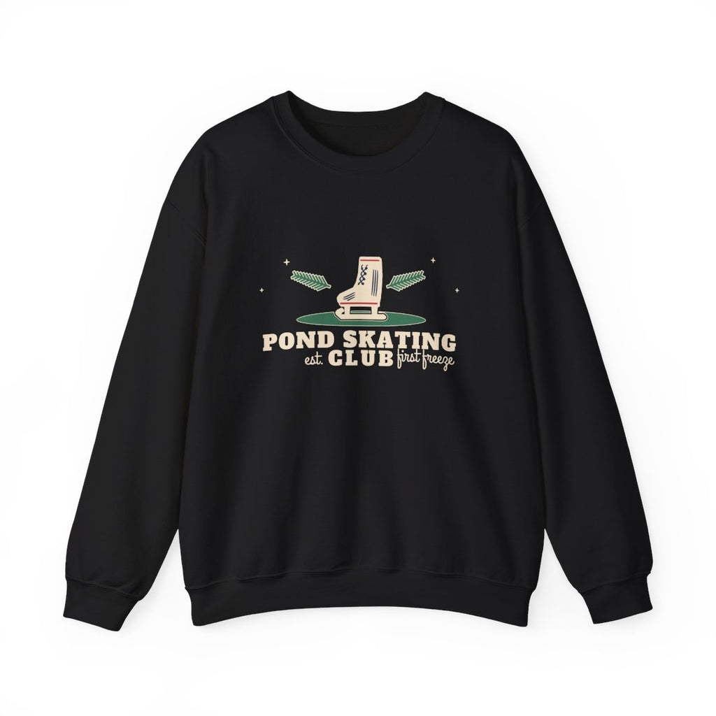 Pond Skating Club Vintage Ice Skate Crewneck Sweatshirt