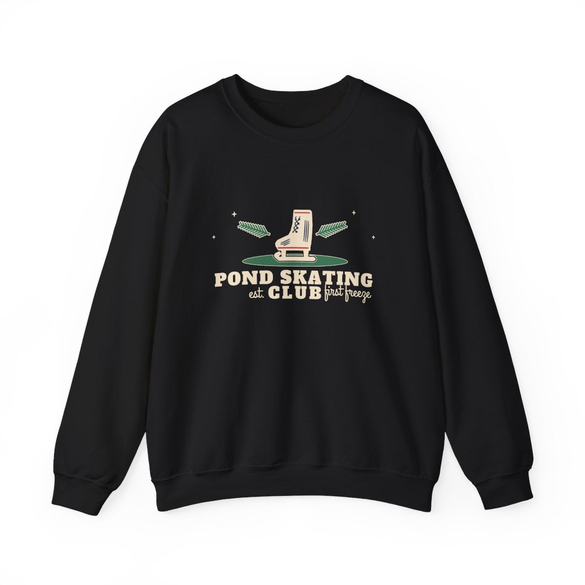Pond Skating Club Vintage Ice Skate Crewneck Sweatshirt