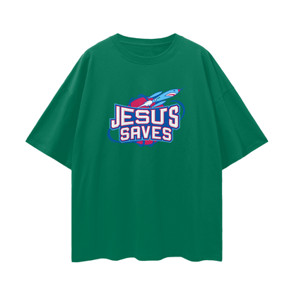 Religious Jesus Saves Vintage Houston Rockets Like Graphic Oversized T Shirt