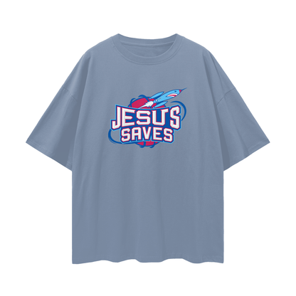 Religious Jesus Saves Vintage Houston Rockets Like Graphic Oversized T Shirt