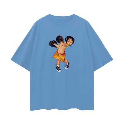 Vintage Like Kid Boxing Oversized T Shirt