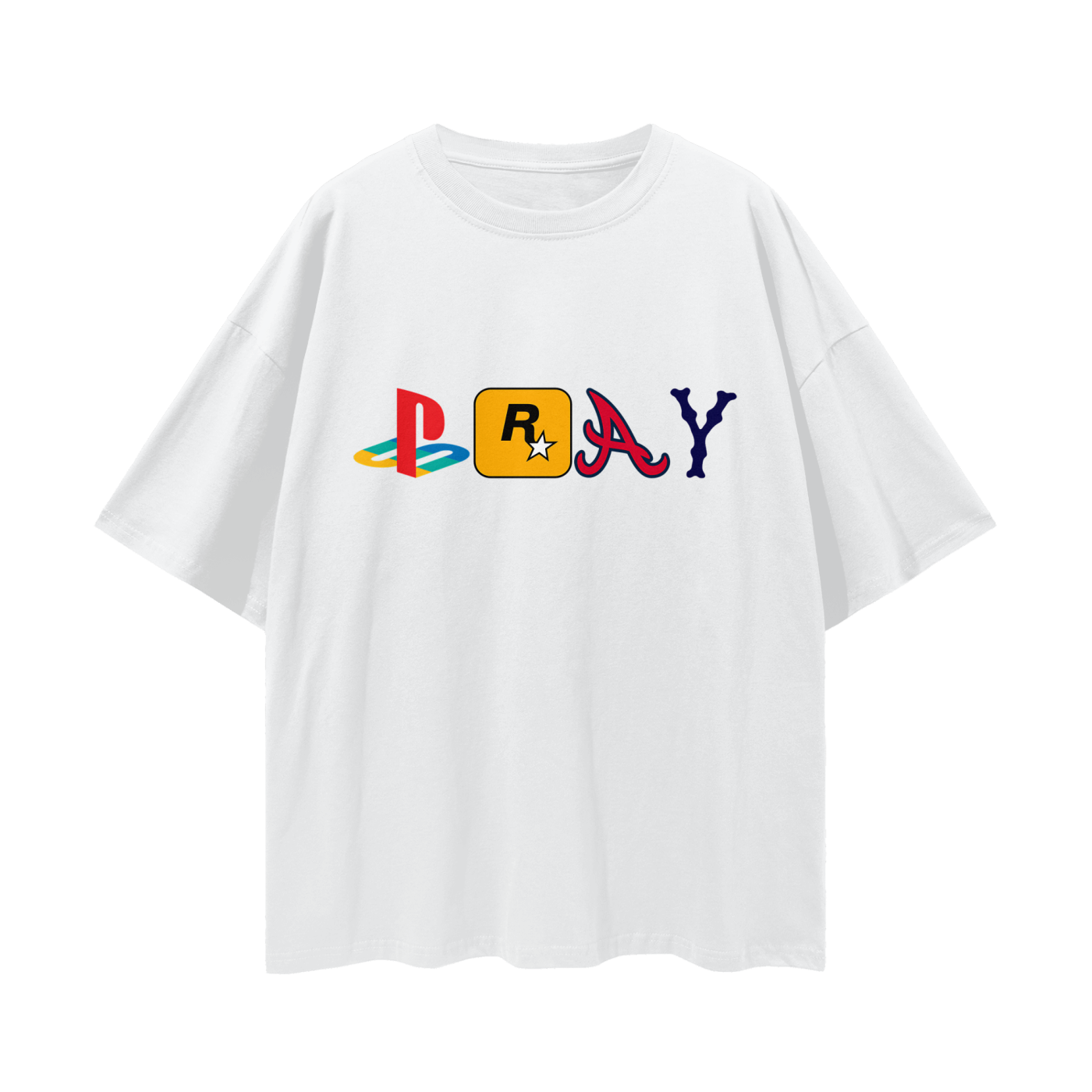 Religious Jesus Pray Logos Like Graphic Oversized T Shirt