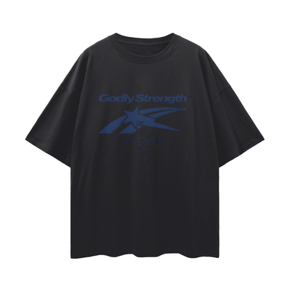 Religious Godly Strength Gym 90s Y2K Vintage Like Graphic Oversized T Shirt