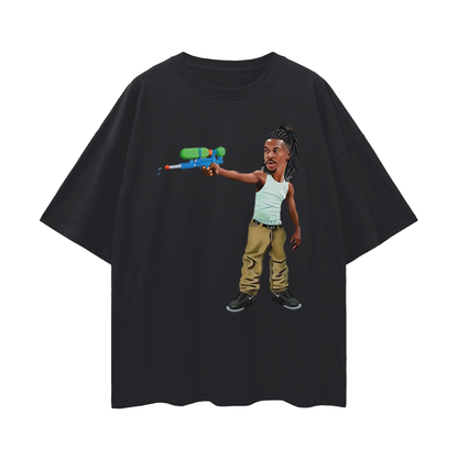 Vintage Like Ja Mourant Water Gun Y2K Graphic Oversized T Shirt