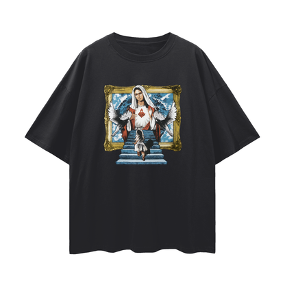Religious Jesus Stairway To Heaven Graphic Oversized T Shirt