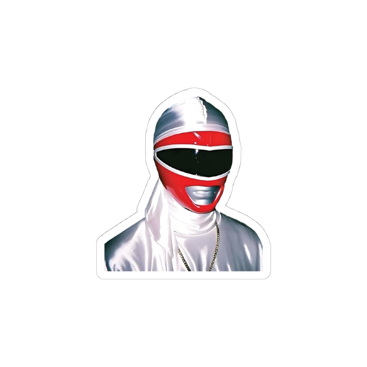 Red Power Ranger Durag Funny Sticker