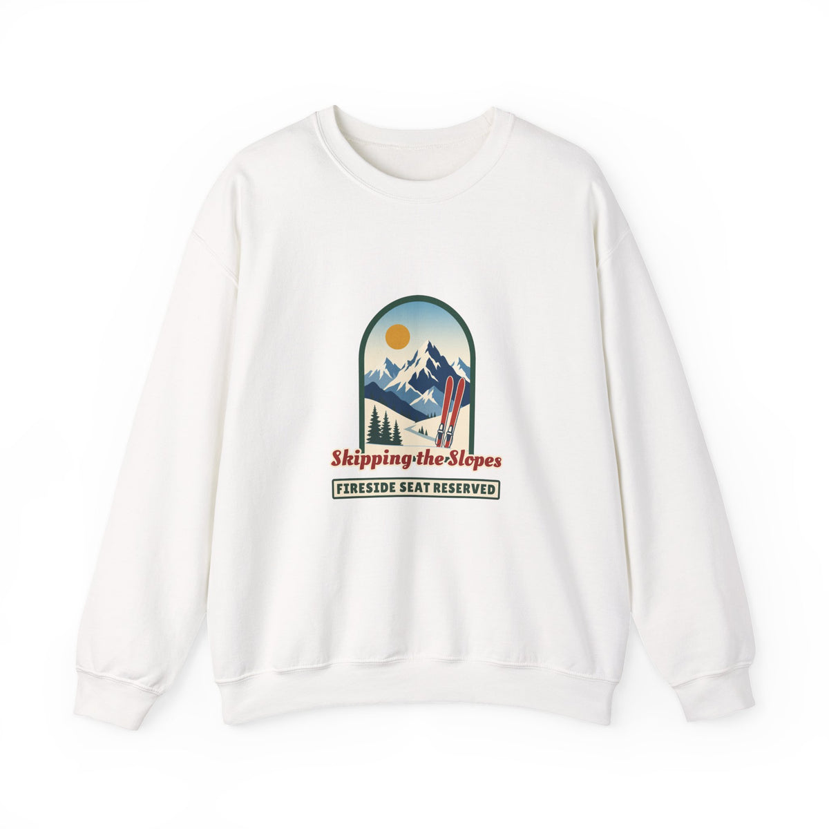 Skipping the Slopes Retro Ski Lodge Sweatshirt, Apres Ski Winter Crewneck