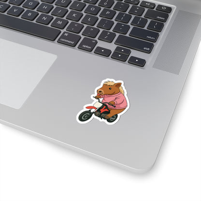 Funny Horse On Dirt Bike Sticker