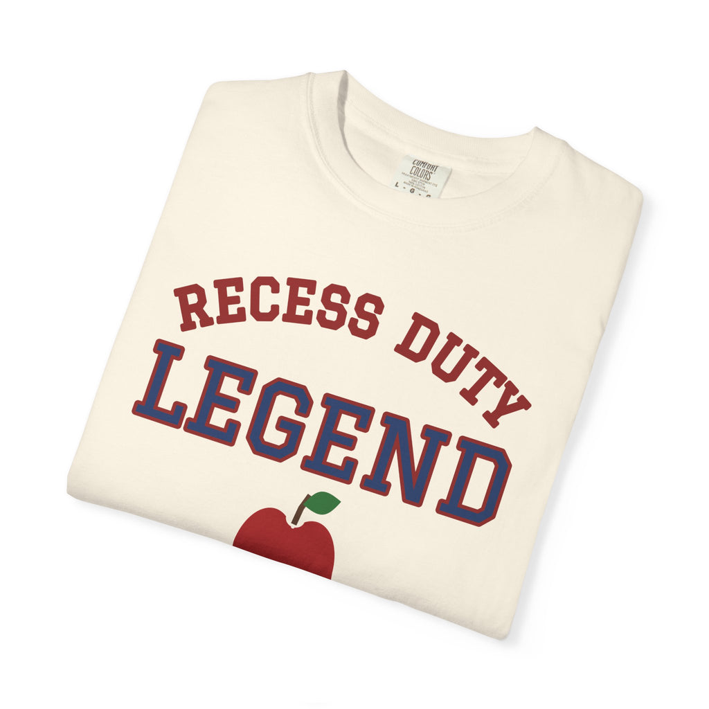 Teacher Shirt, Recess Duty Legend Varsity Tee, Teacher Appreciation Gift, Funny Teacher Tee, Garment-Dyed Cotton